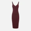 Abito midi in crêpe stretch taglio coppe