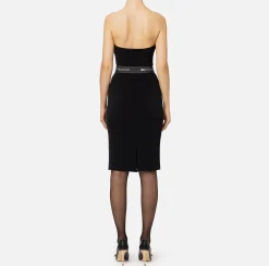 Abito midi in fresco lana con cintura