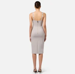 Abito midi in fresco lana mélange