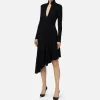 Abito midi in jersey con accessorio gioiello