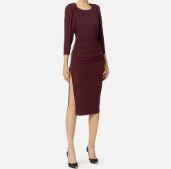 Abito midi in jersey con zip sul fianco