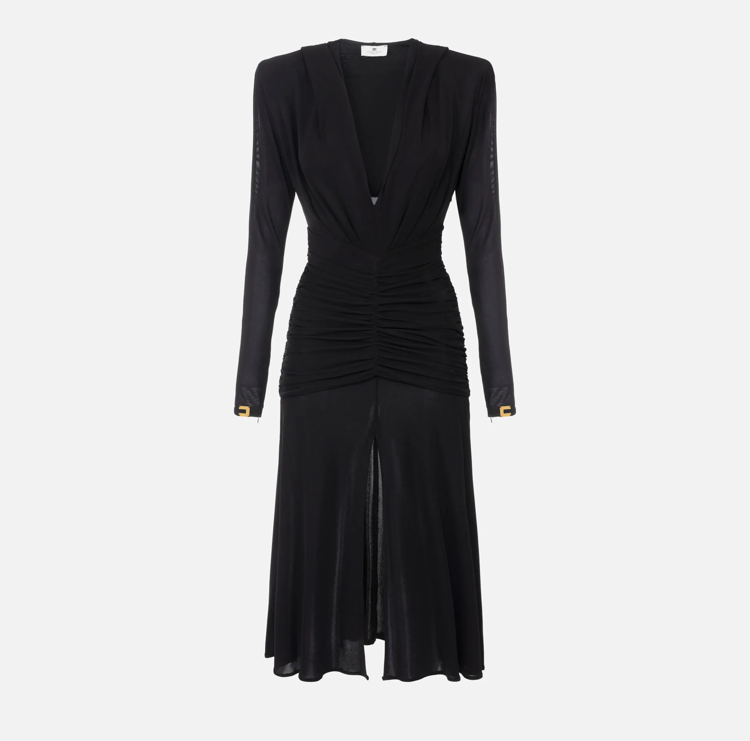 Abito midi in jersey con cappuccio