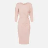 Abito midi in jersey con zip sul fianco