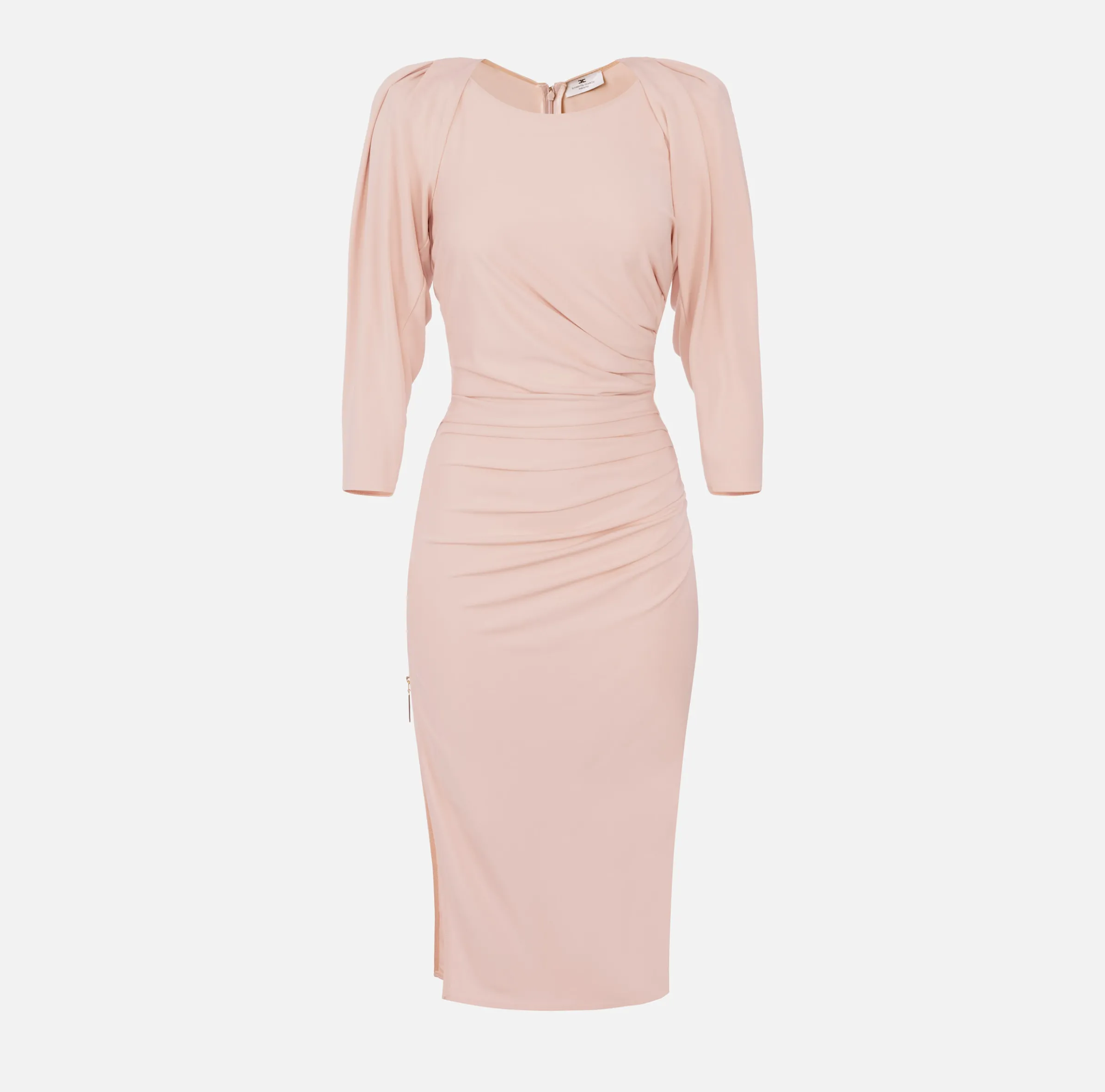 Abito midi in jersey con zip sul fianco