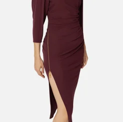 Abito midi in jersey con zip sul fianco