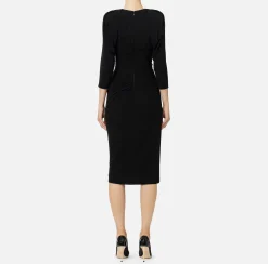 Abito midi in jersey con zip sul fianco