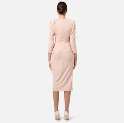 Abito midi in jersey con zip sul fianco