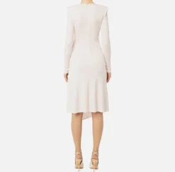 Abito midi in jersey drappeggiato con collana