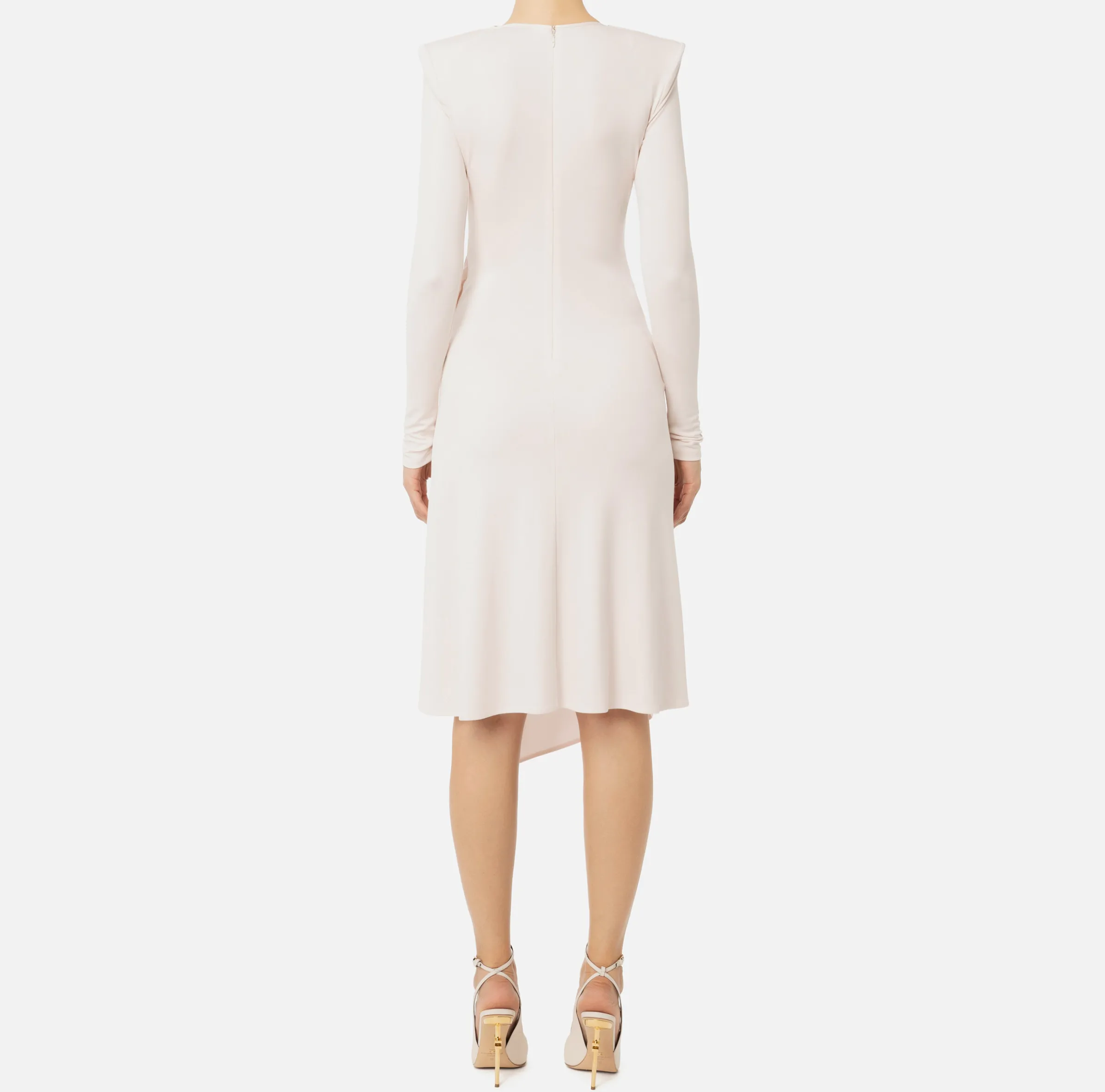 Abito midi in jersey drappeggiato con collana