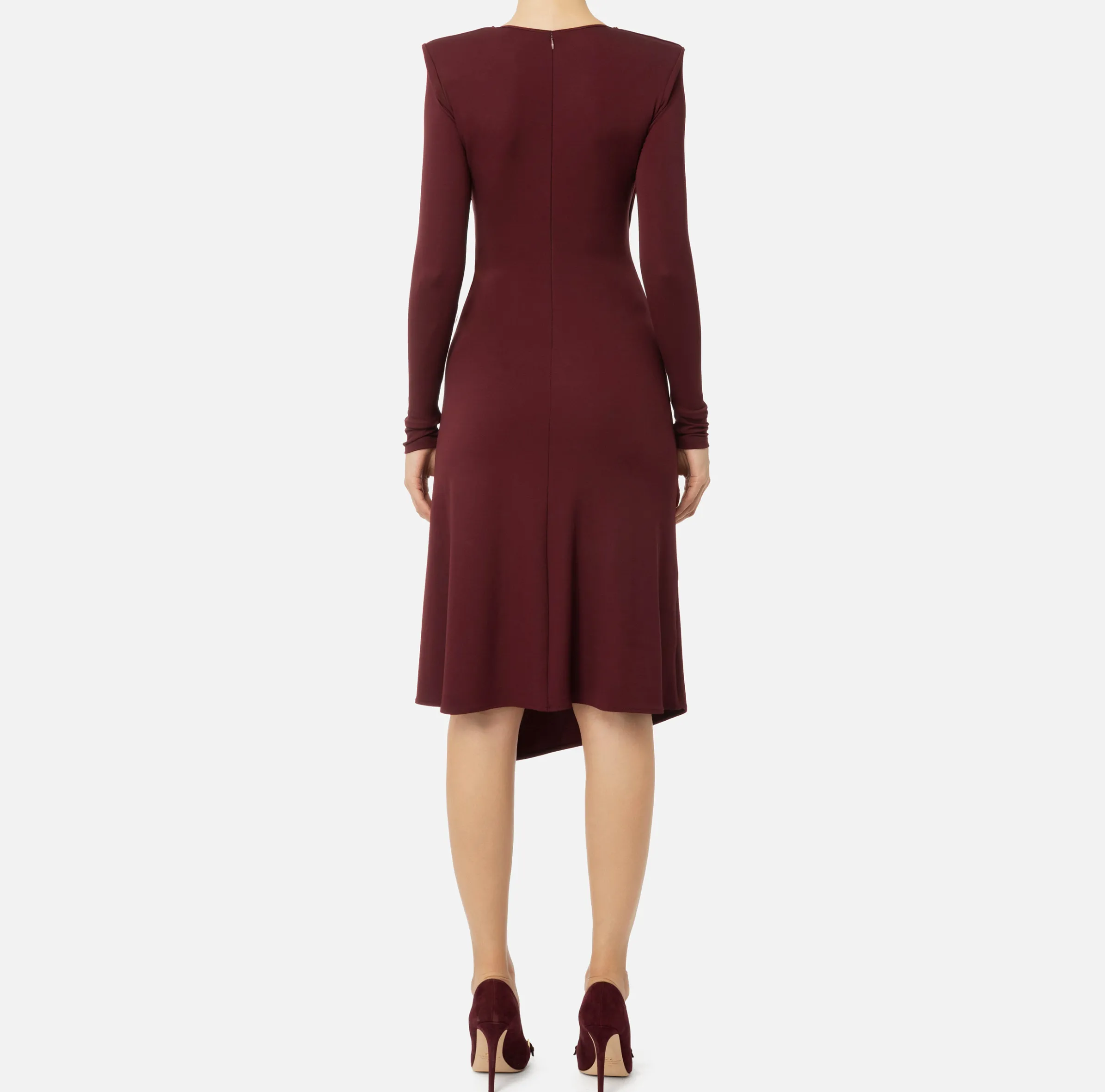 Abito midi in jersey drappeggiato con collana