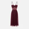 Abito midi in tulle plissettato