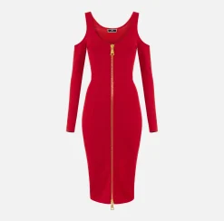 Abito midi in viscosa con zip