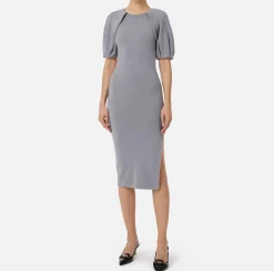 Abito midi in viscosa con dettaglio zip