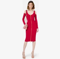 Abito midi in viscosa con zip