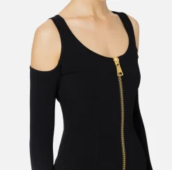 Abito midi in viscosa con zip