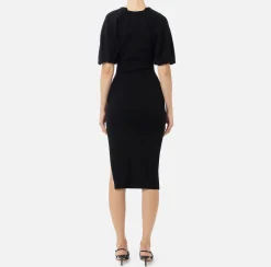 Abito midi in viscosa con dettaglio zip