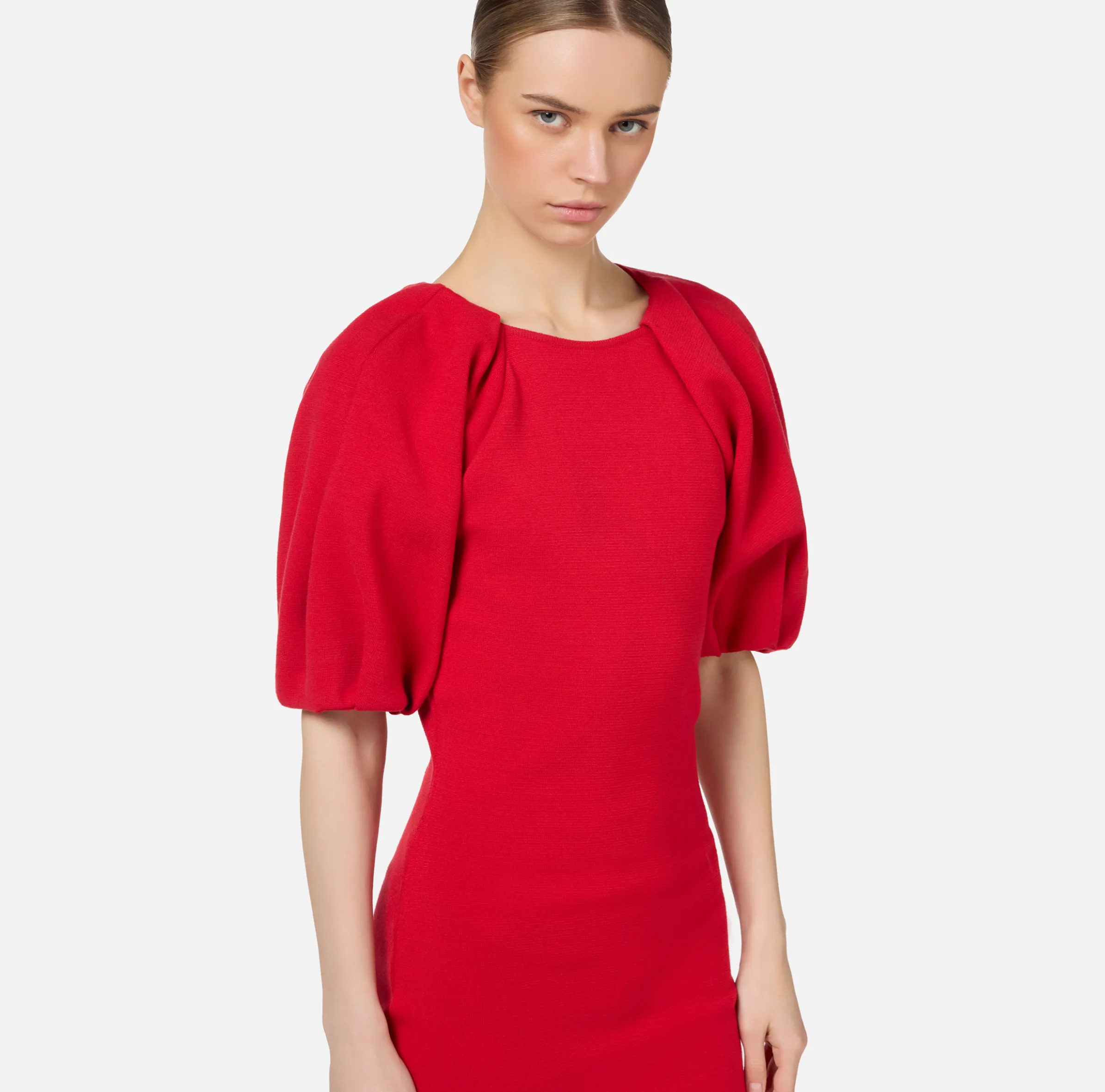 Abito midi in viscosa con dettaglio zip
