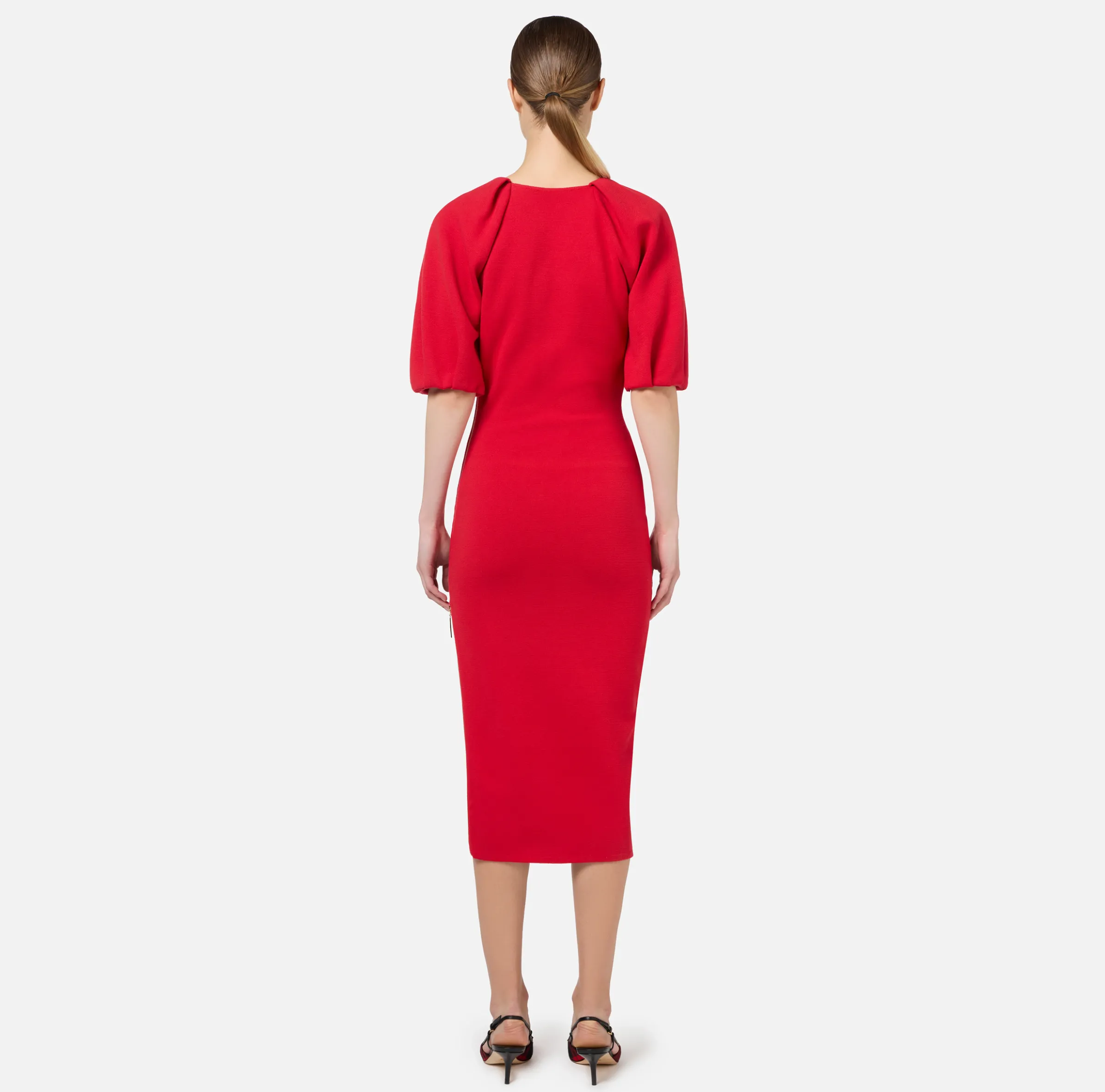 Abito midi in viscosa con dettaglio zip