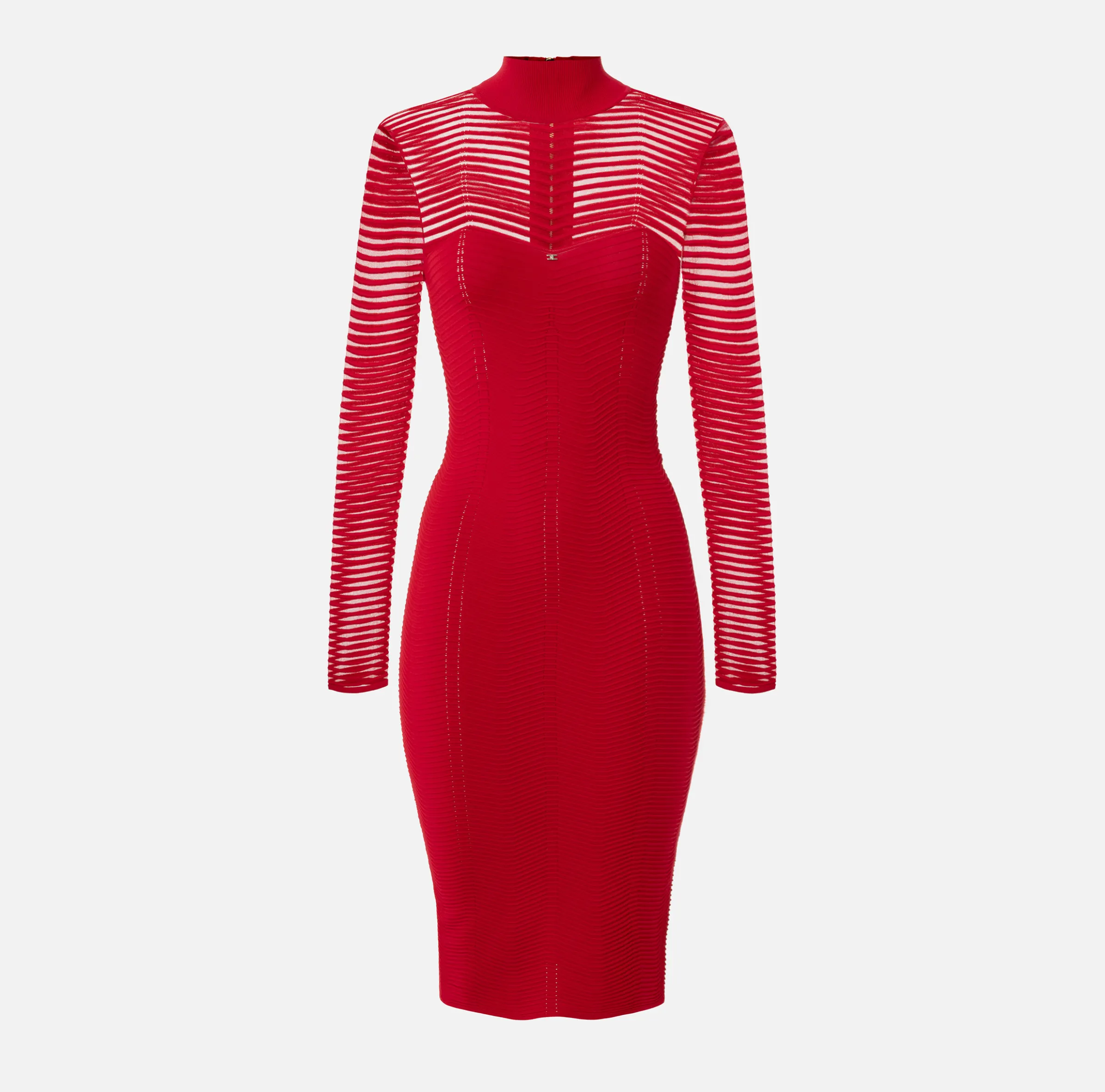 Abito midi in viscosa motivo chevron