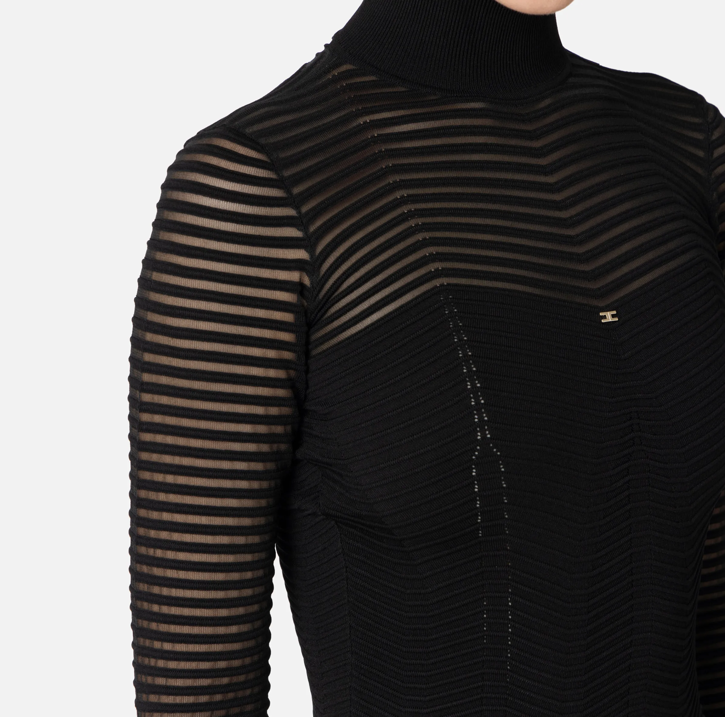 Abito midi in viscosa motivo chevron