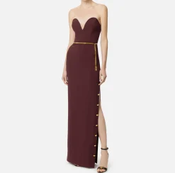Abito red carpet in crêpe con scollo bustier