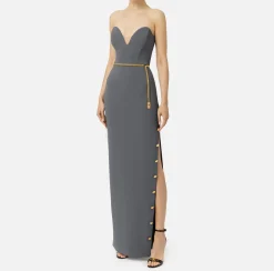 Abito red carpet in crêpe con scollo bustier