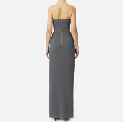 Abito red carpet in crêpe con scollo bustier