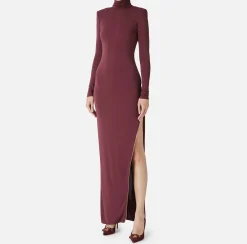 Abito red carpet in jersey con zip sul fianco
