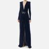 Abito red carpet in jersey lurex con nodo e accessorio logo