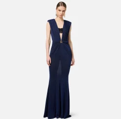 Abito red carpet in jersey lurex con reggiseno