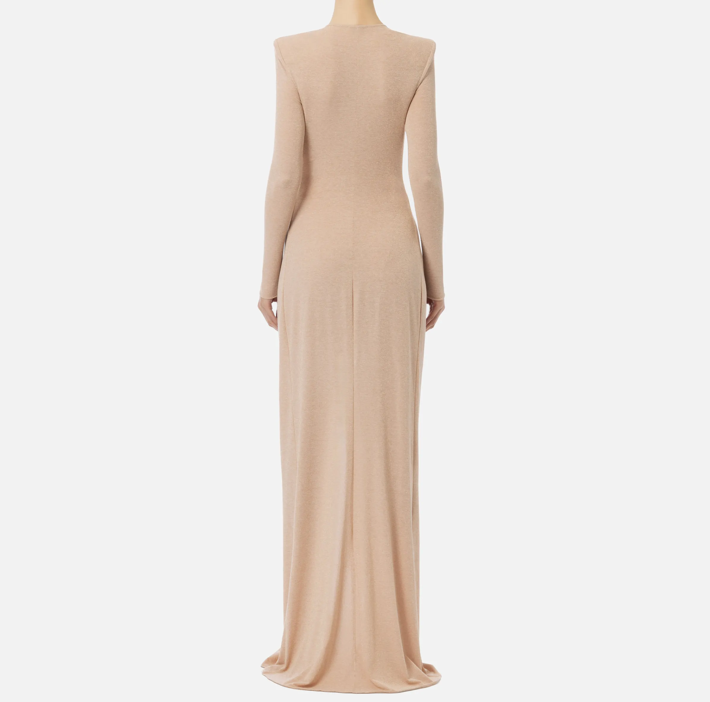 Abito red carpet in jersey lurex con nodo e accessorio logo