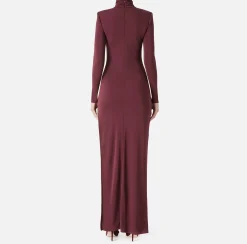 Abito red carpet in jersey con zip sul fianco