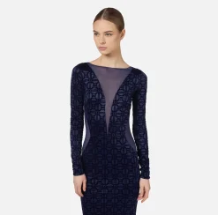 Abito red carpet in lycra flock e tulle