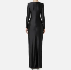 Abito red carpet in lycra con nodo e accessorio logo