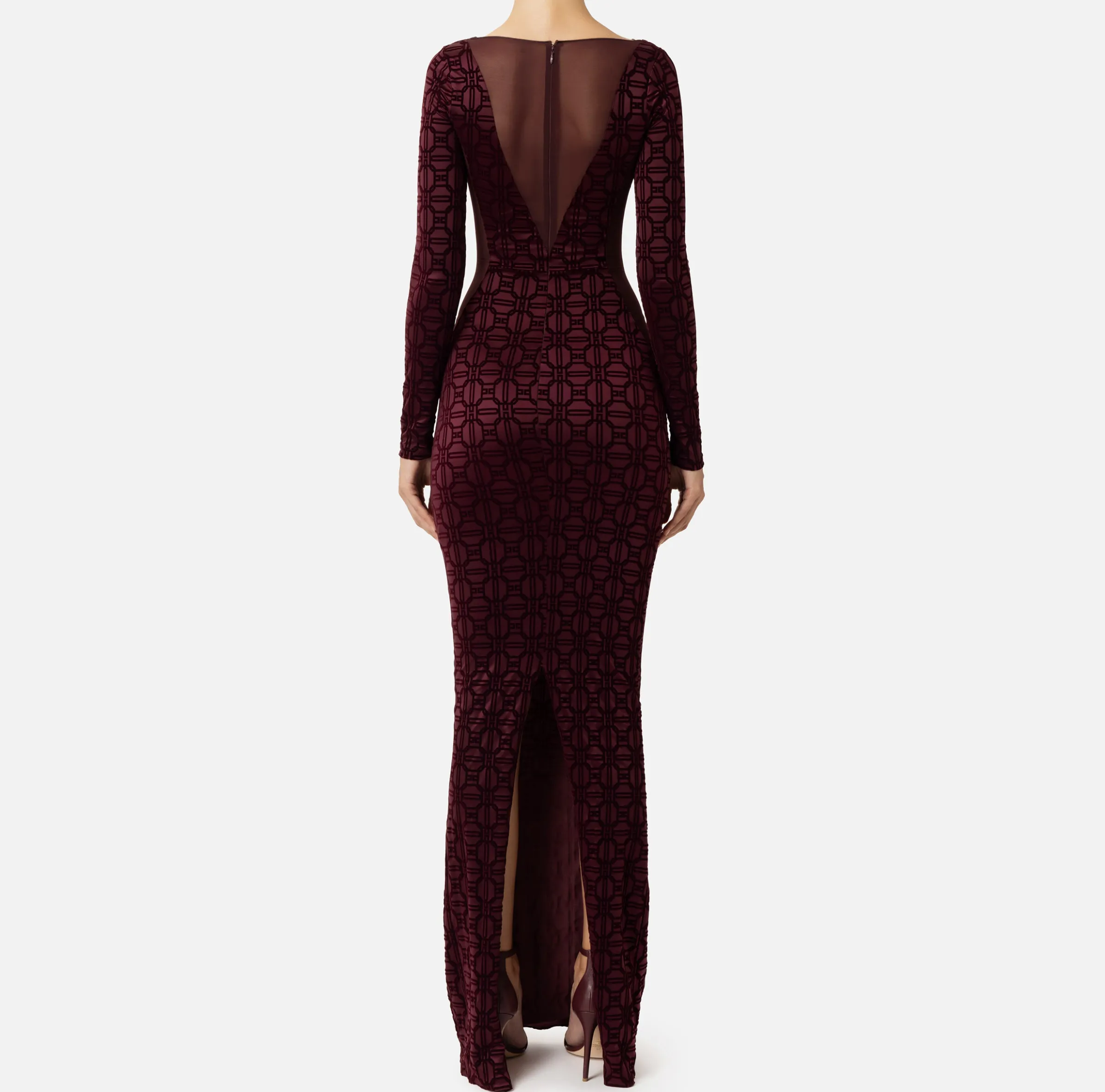 Abito red carpet in lycra flock e tulle