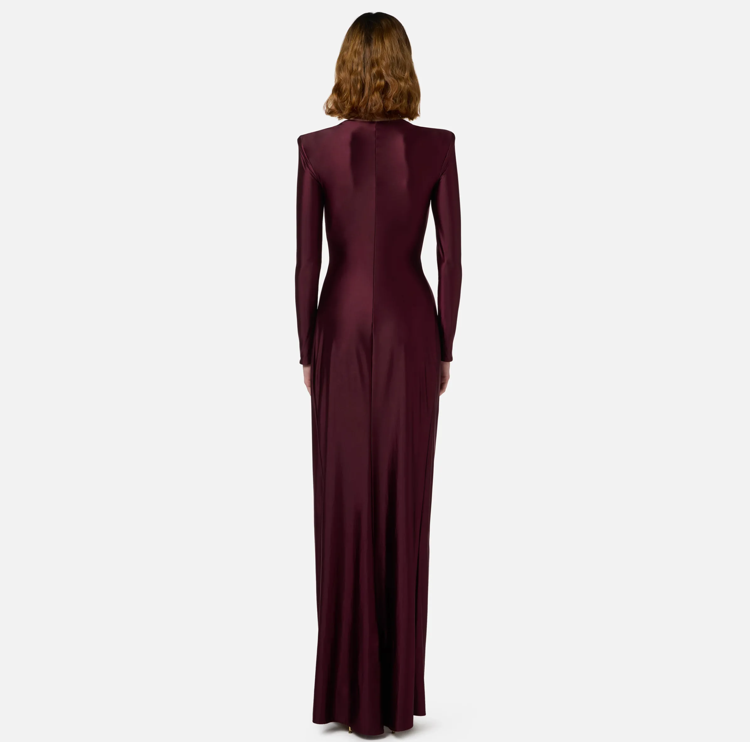 Abito red carpet in lycra con nodo e accessorio logo