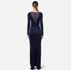 Abito red carpet in lycra flock e tulle