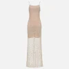 Abito red carpet in tulle ricamato con paillettes disegno losanga