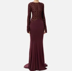 Abito red carpet in tulle flock ricamato
