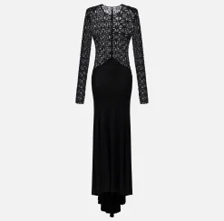 Abito red carpet in tulle flock ricamato
