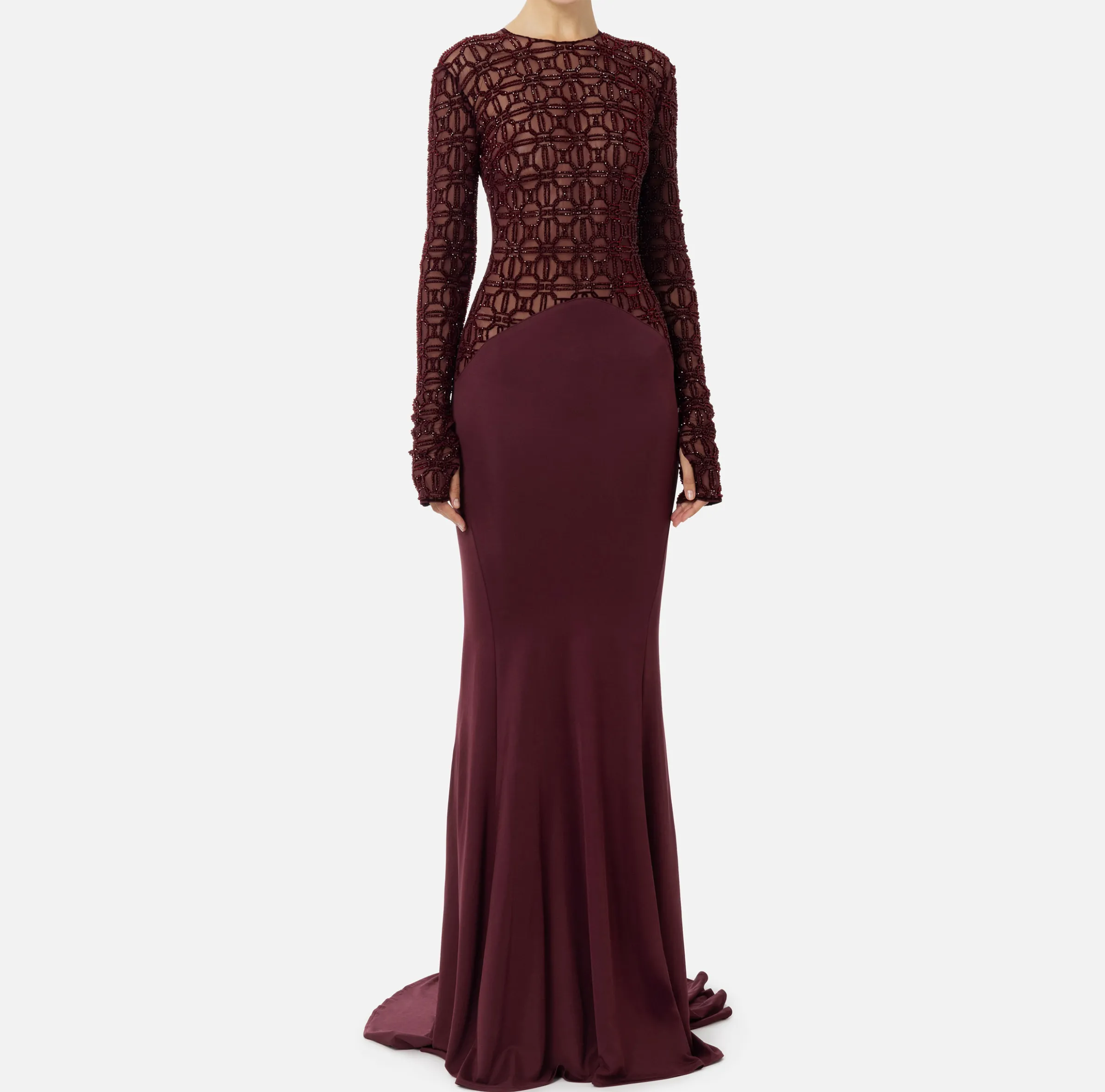 Abito red carpet in tulle flock ricamato