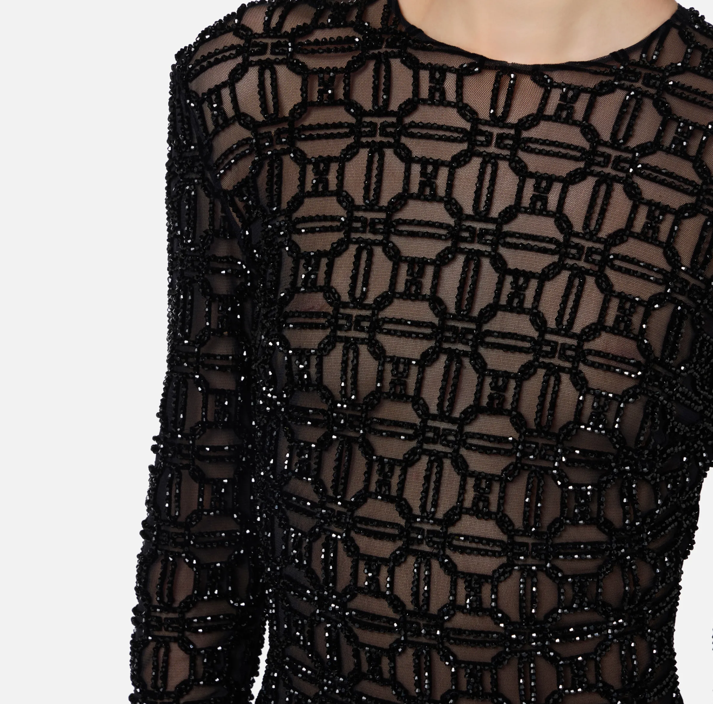Abito red carpet in tulle flock ricamato