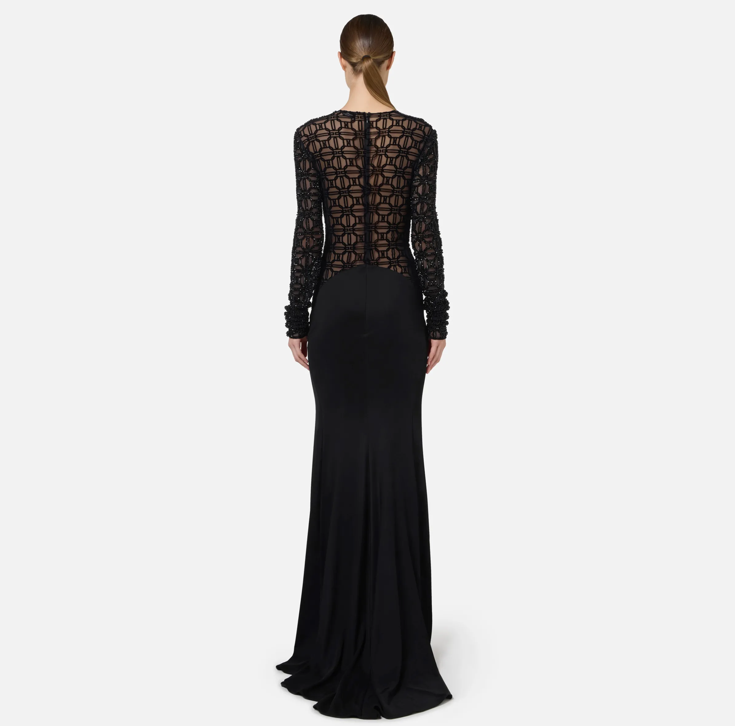 Abito red carpet in tulle flock ricamato