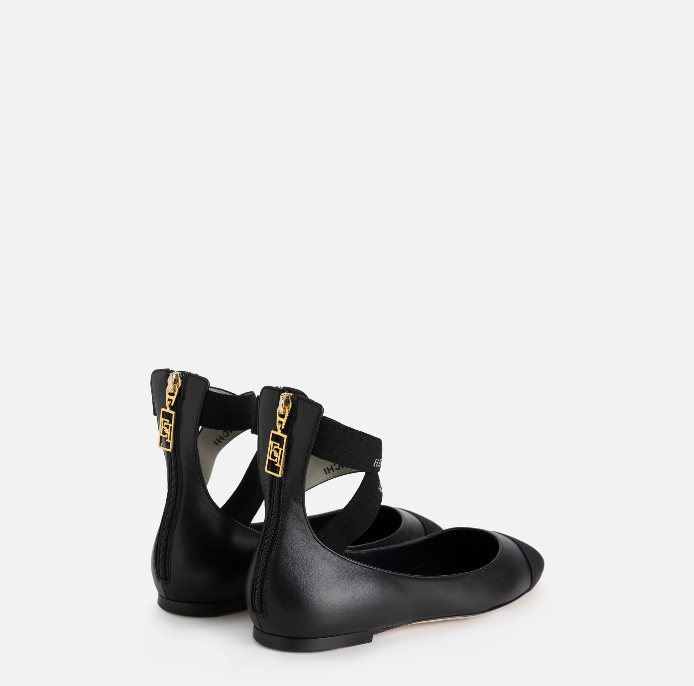 Ballerina in nappa con elastici jacquard
