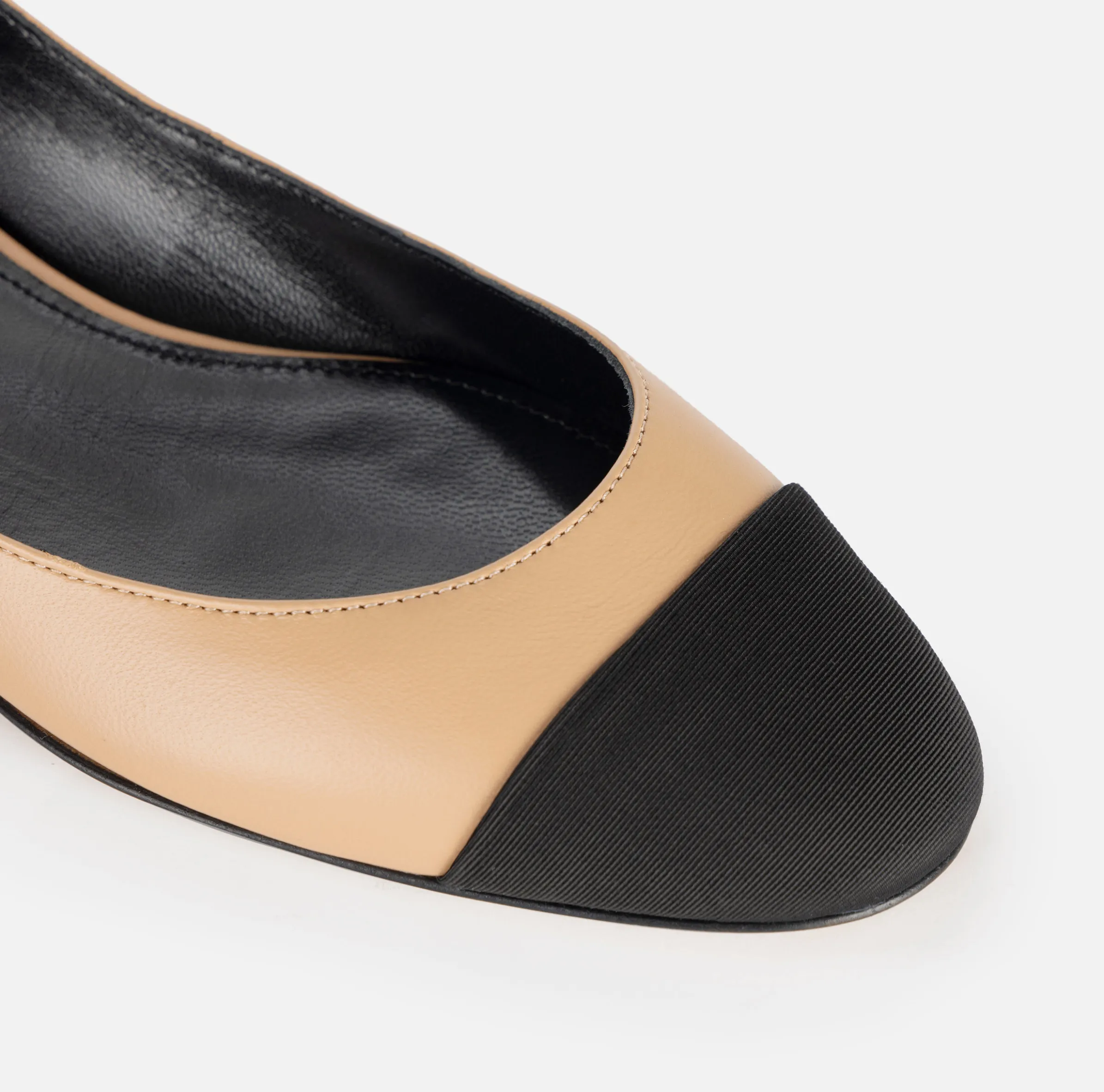 Ballerina in nappa con elastici jacquard