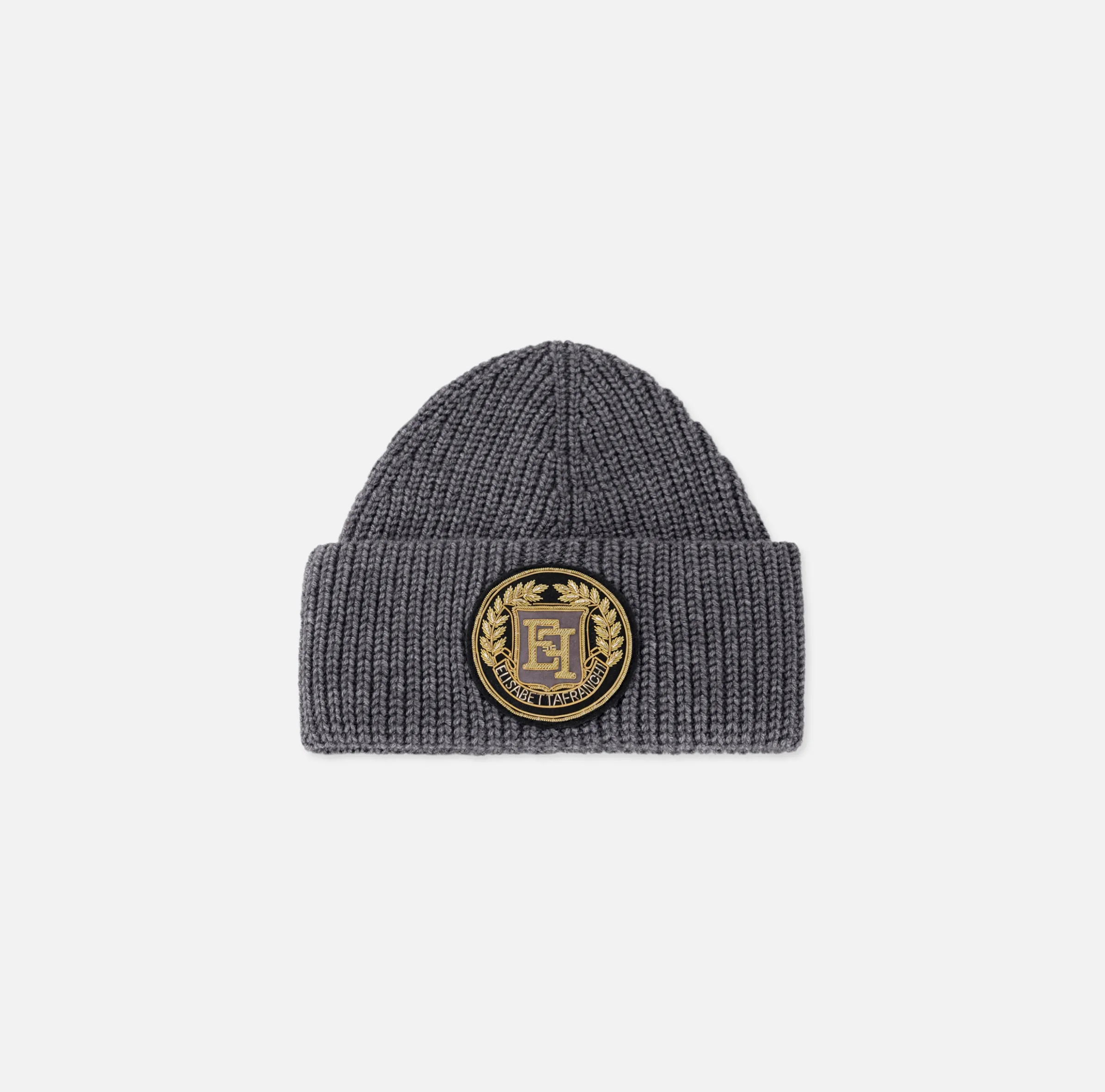 Beanie in lana con patch logo