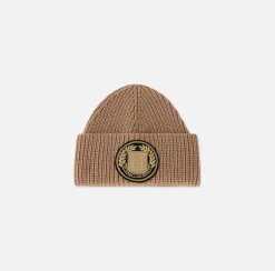Beanie in lana con patch logo