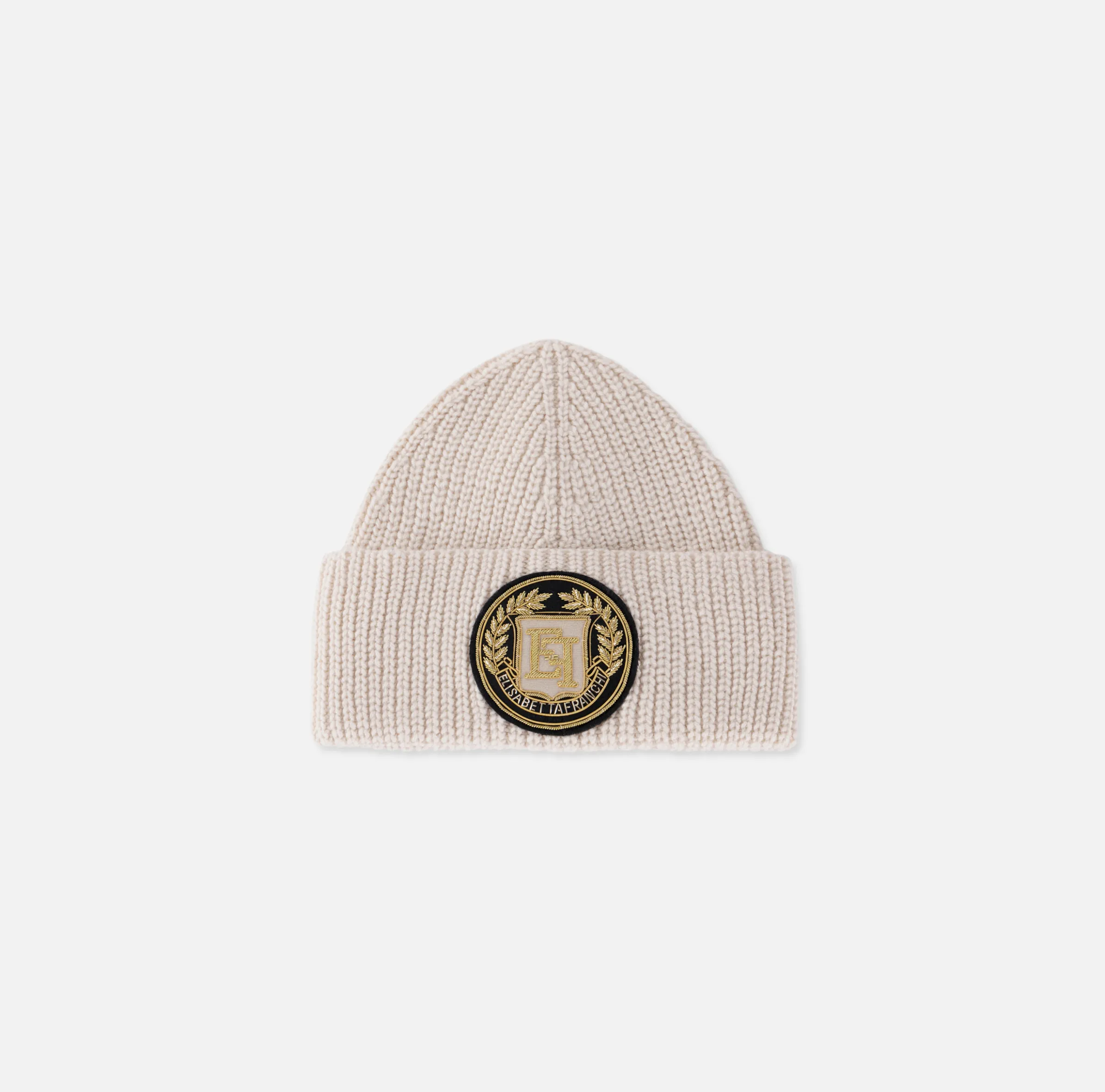 Beanie in lana con patch logo