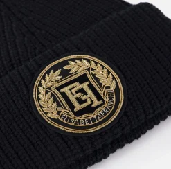 Beanie in lana con patch logo