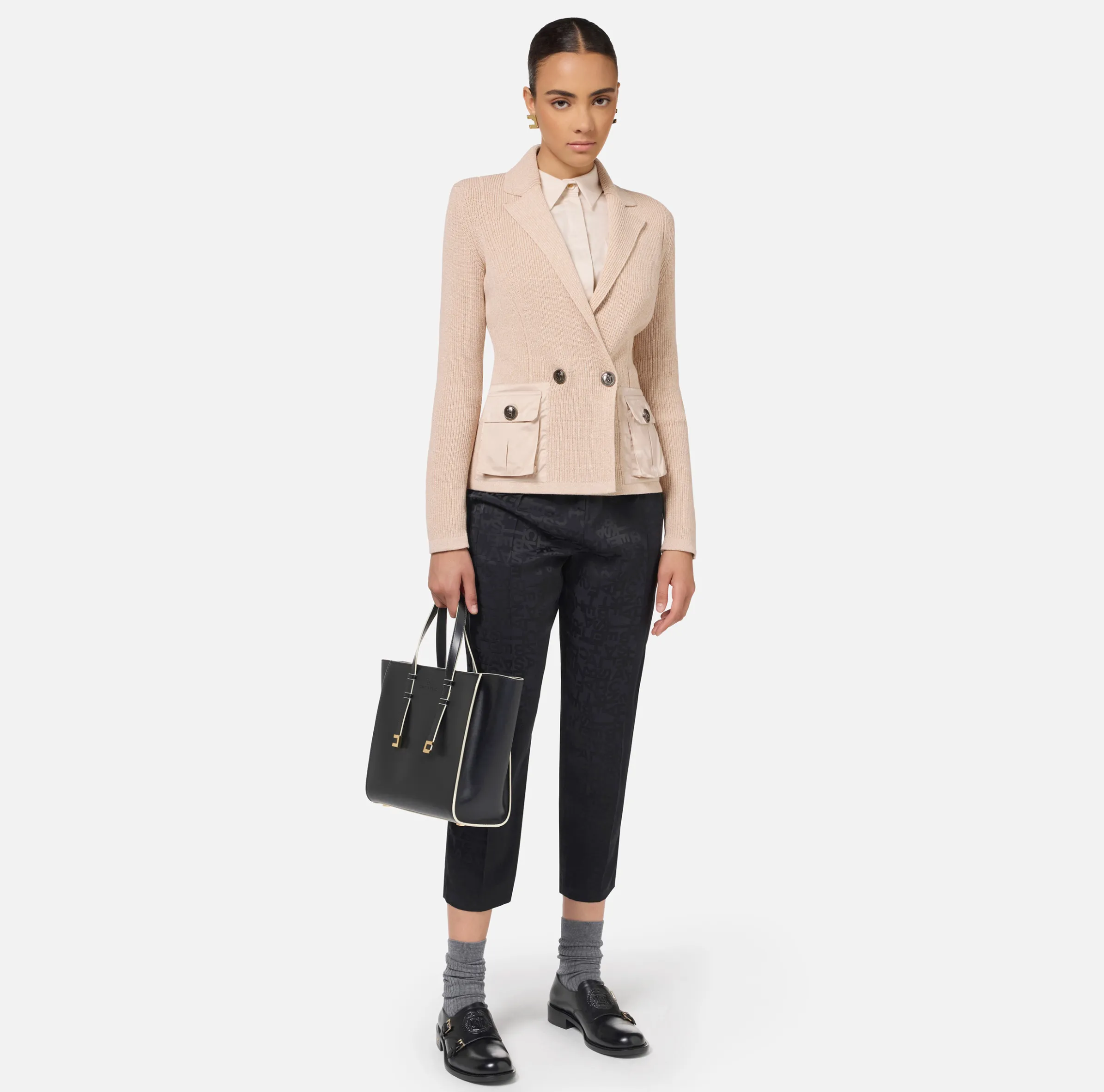 Blazer con tasche in vela tecnica